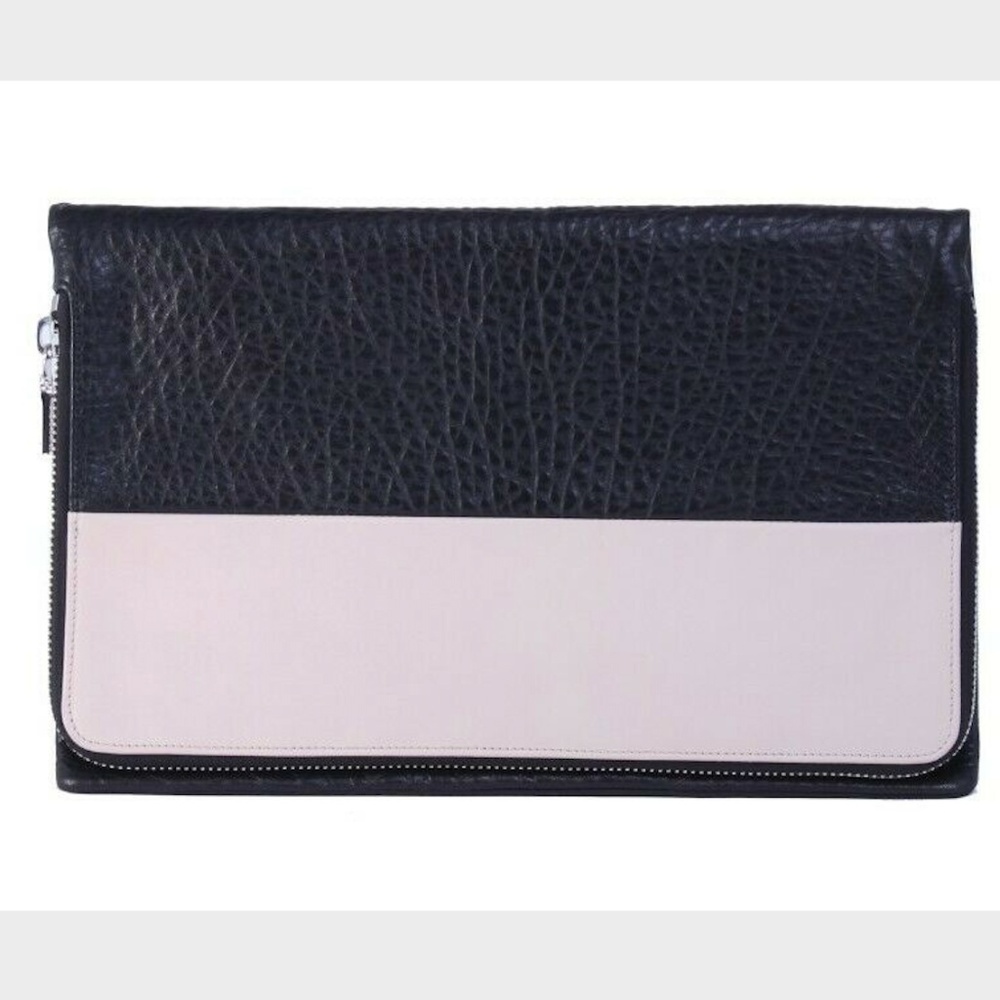 Beige Calf/ Black  Envelope Bag fits tablets